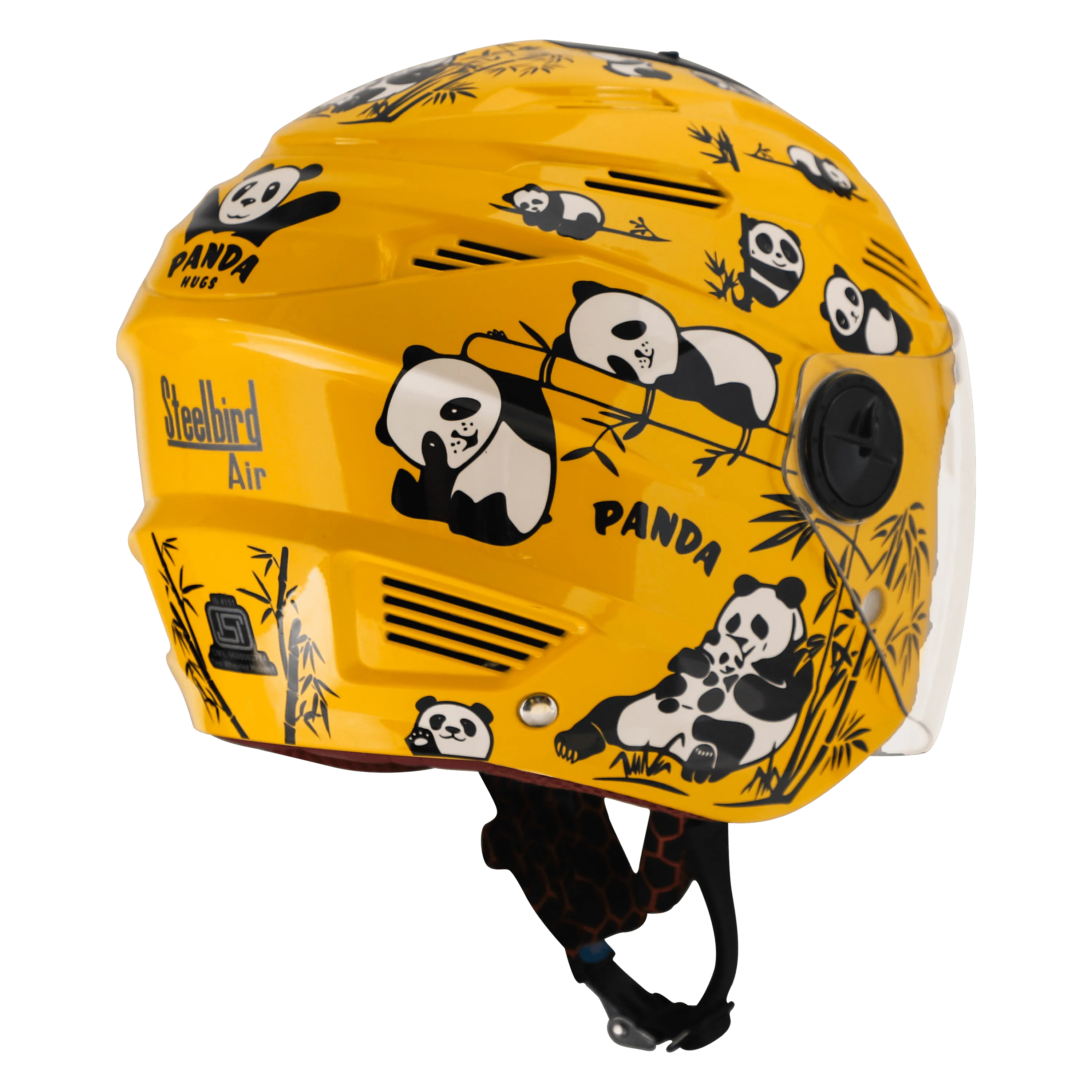 STEELBIRD Sba 6 Panda Yellow 560Mm Half Face Helmet
