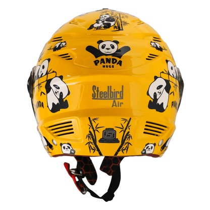 STEELBIRD Sba 6 Panda Yellow 560Mm Half Face Helmet