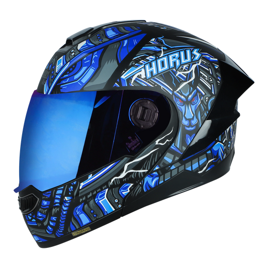 STEELBIRD Sba 8 Horus Black Blue Flip Up Helmet