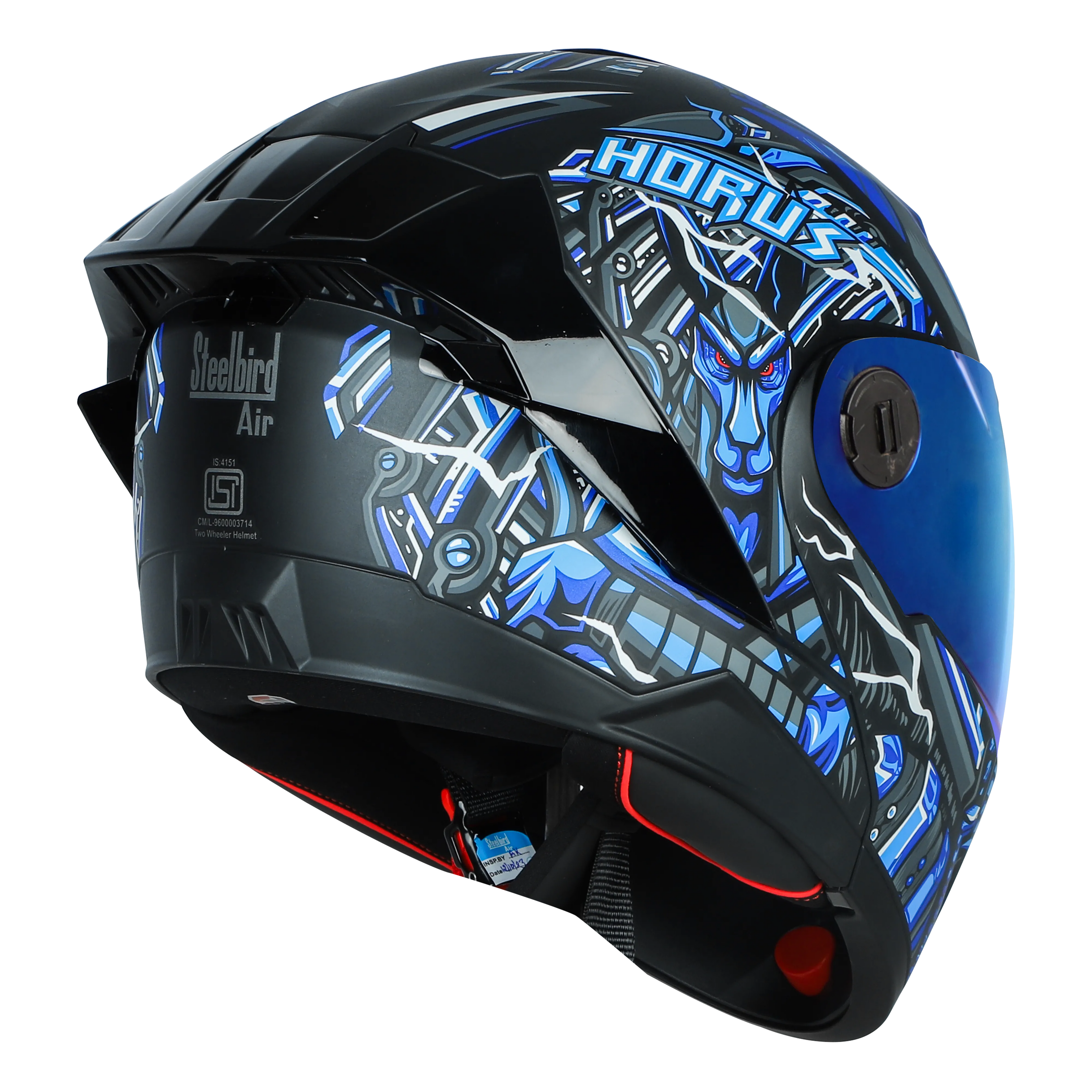 STEELBIRD Sba 8 Horus Black Blue Flip Up Helmet