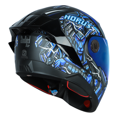 STEELBIRD Sba 8 Horus Black Blue Flip Up Helmet