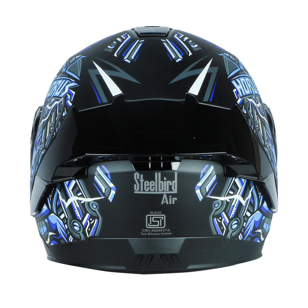 STEELBIRD Sba 8 Horus Black Blue Flip Up Helmet