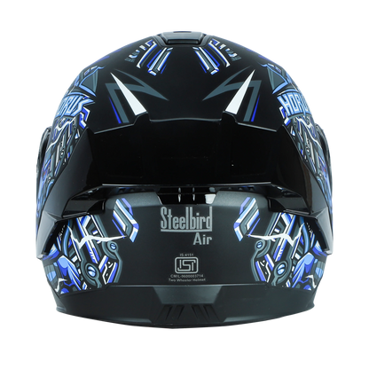 STEELBIRD Sba 8 Horus Black Blue Flip Up Helmet