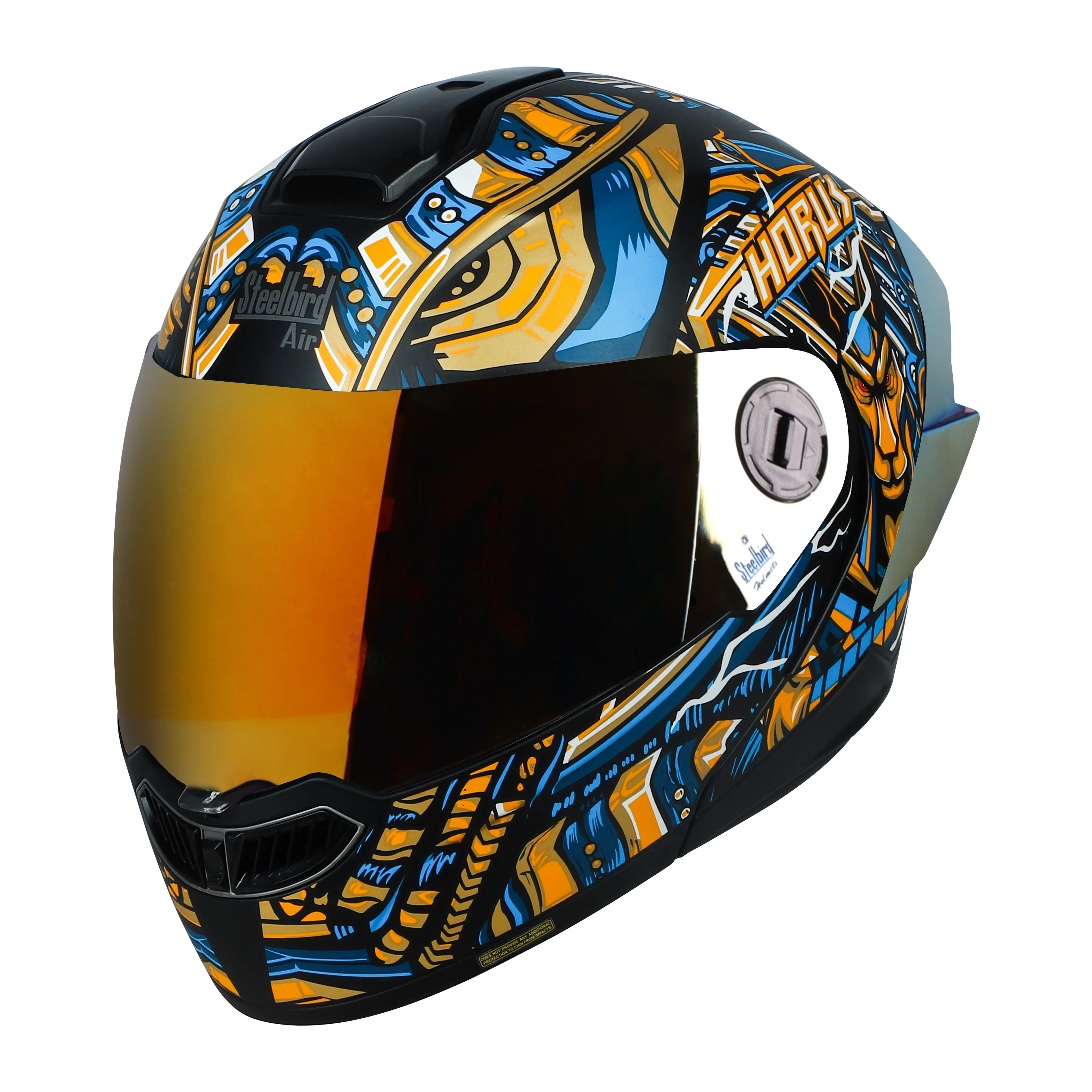 STEELBIRD Sba 8 Horus Black Gold Flip Up Helmet