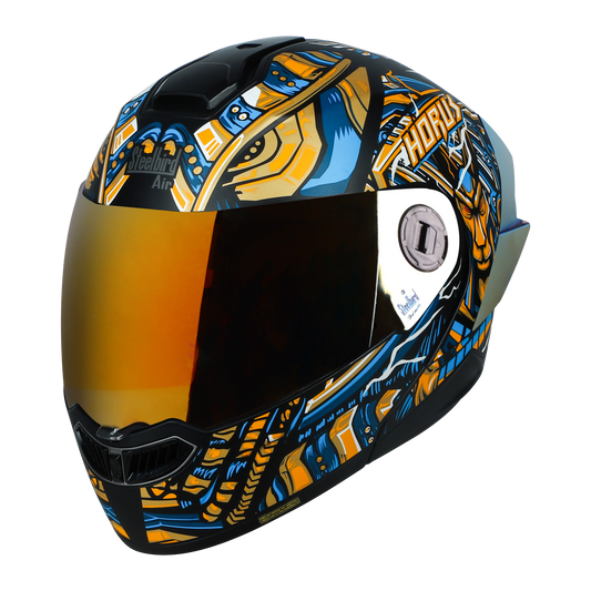 STEELBIRD Sba 8 Horus Black Gold Flip Up Helmet