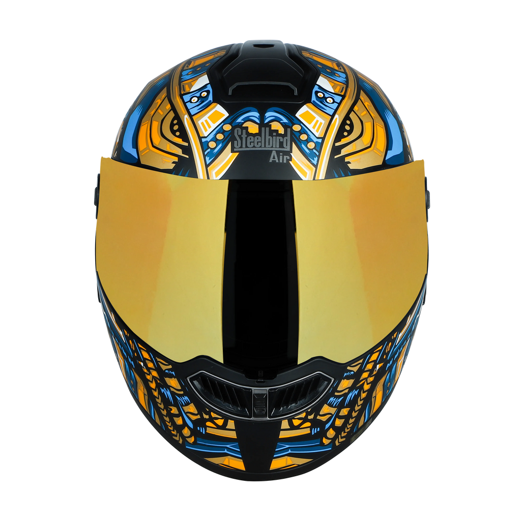 STEELBIRD Sba 8 Horus Black Gold Flip Up Helmet