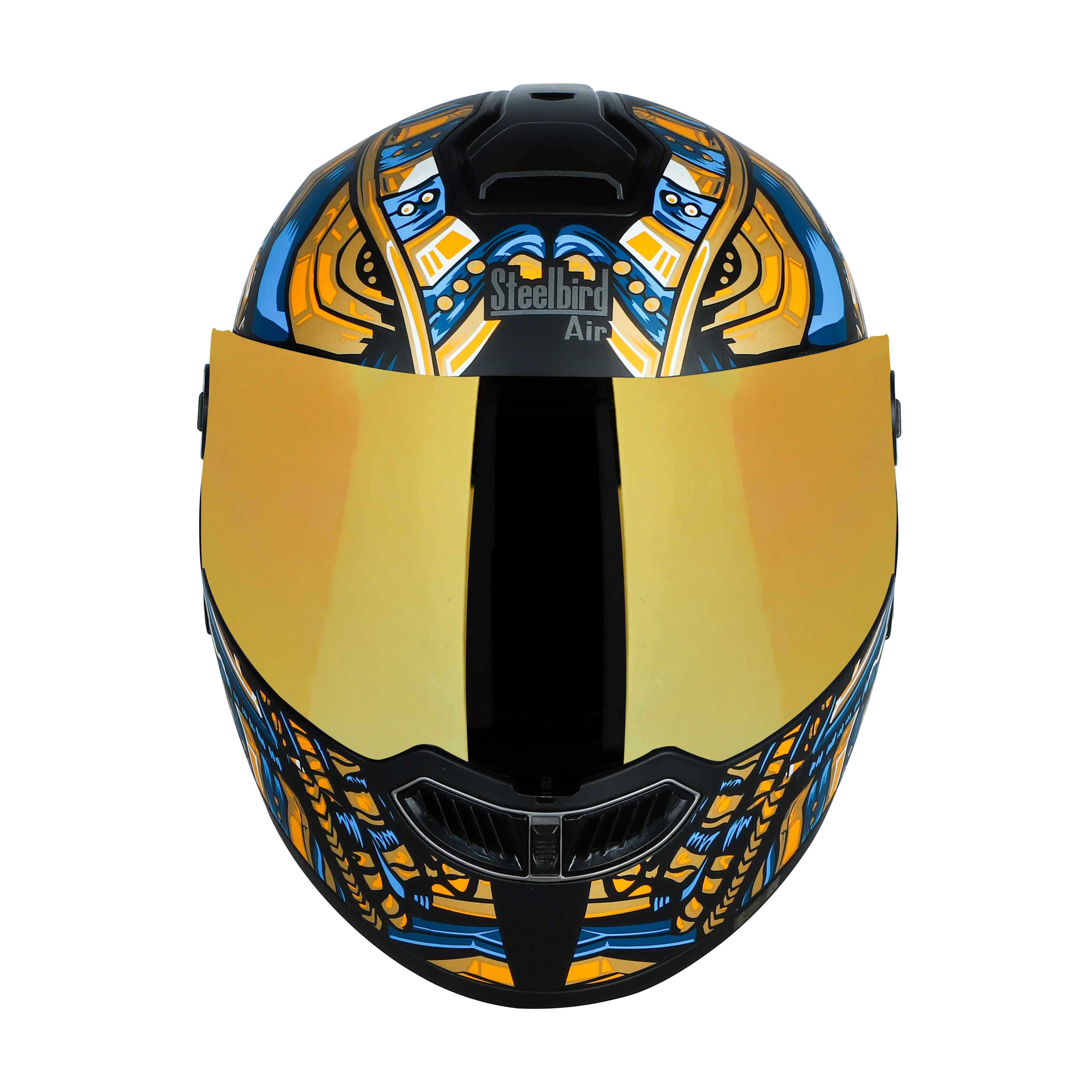 STEELBIRD Sba 8 Horus Black Gold Flip Up Helmet