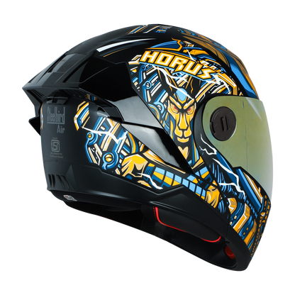 STEELBIRD Sba 8 Horus Black Gold Flip Up Helmet