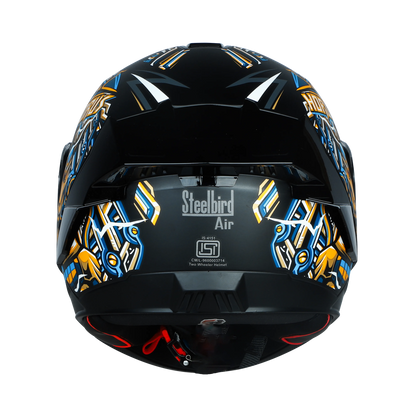 STEELBIRD Sba 8 Horus Black Gold Flip Up Helmet