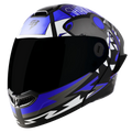 STEELBIRD Sba 8 Iss Sharky Black Blue Full Face Helmet