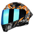 STEELBIRD Sba20 Dark Warrior Black Orange White Flip Up Helmet