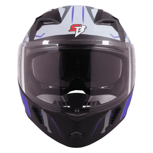 STEELBIRD Sba 20 09 Black Blue Full Face Helmet