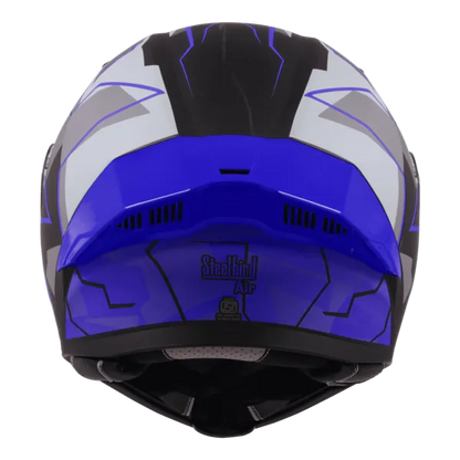 STEELBIRD Sba 20 09 Black Blue Full Face Helmet