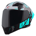 STEELBIRD Sba 20 09 Glossy Black Jazz Blue Full Face Helmet