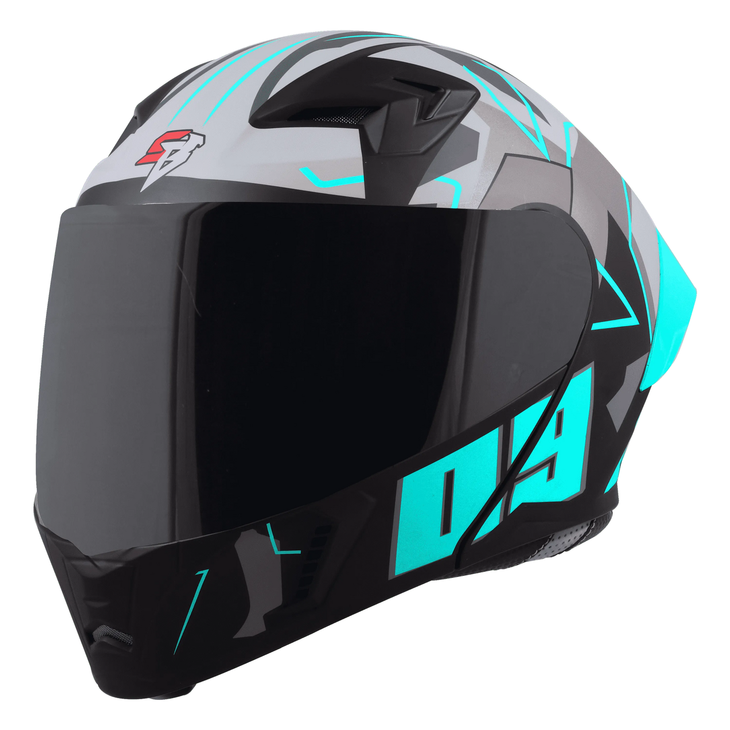 STEELBIRD Sba 20 09 Glossy Black Jazz Blue Full Face Helmet