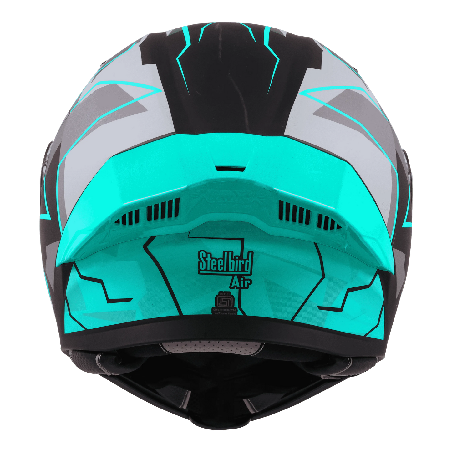 STEELBIRD Sba 20 09 Glossy Black Jazz Blue Full Face Helmet