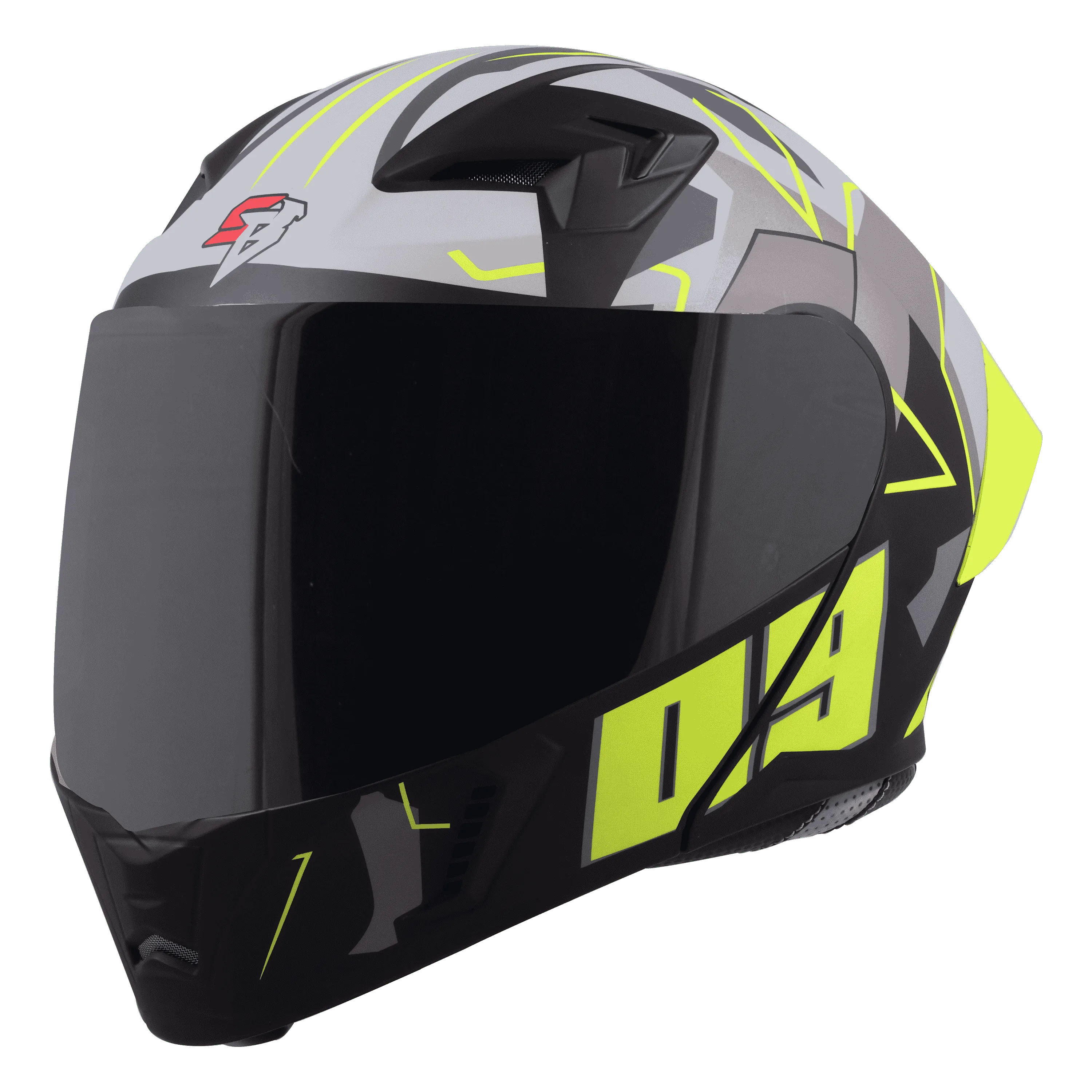 STEELBIRD Sba 20 09 Black Neon Full Face Helmet