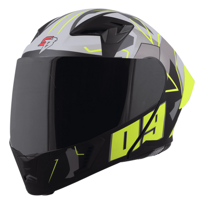 STEELBIRD Sba 20 09 Black Neon Full Face Helmet