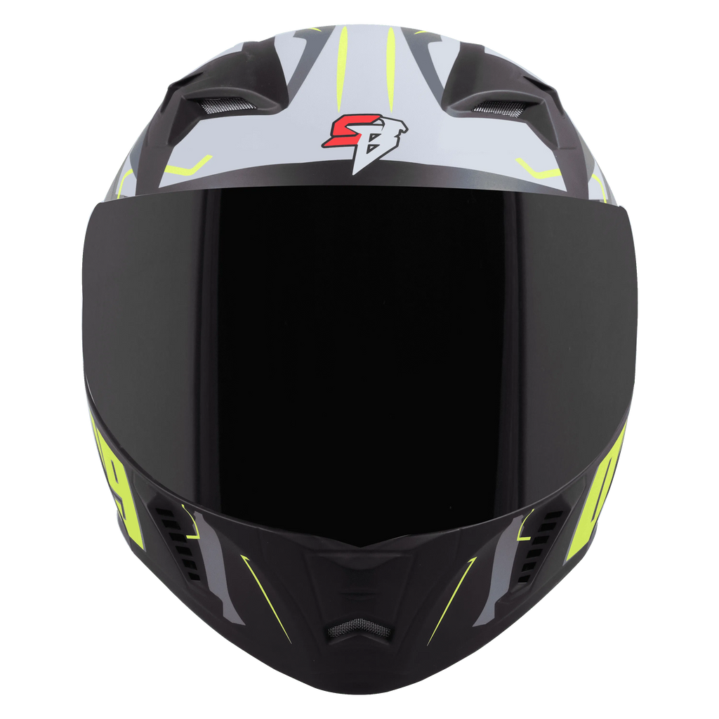 STEELBIRD Sba 20 09 Black Neon Full Face Helmet