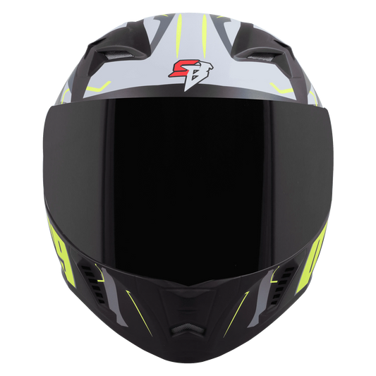 STEELBIRD Sba 20 09 Black Neon Full Face Helmet