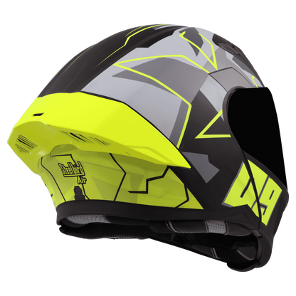 STEELBIRD Sba 20 09 Black Neon Full Face Helmet