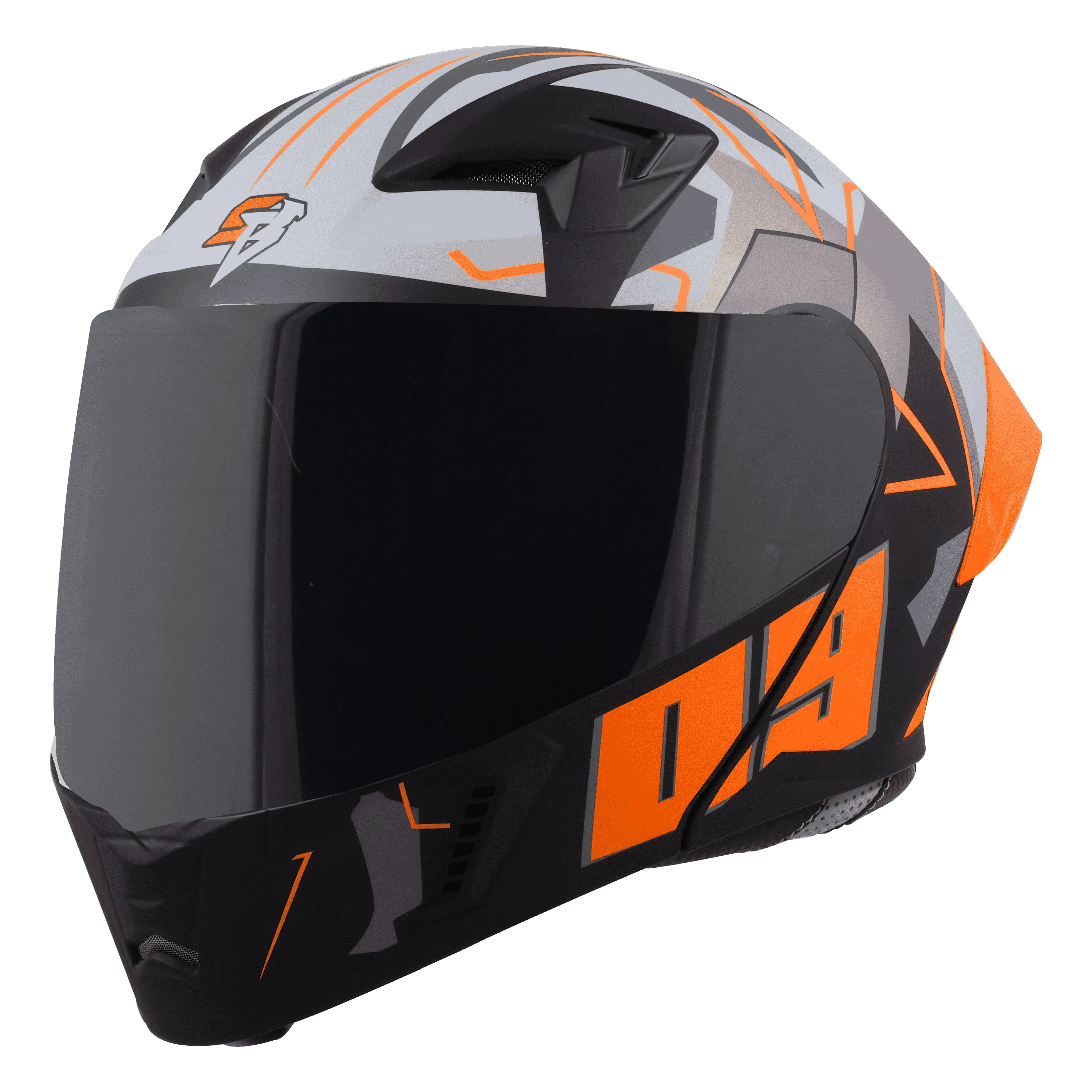 STEELBIRD Sba 20 09 Black Orange Full Face Helmet