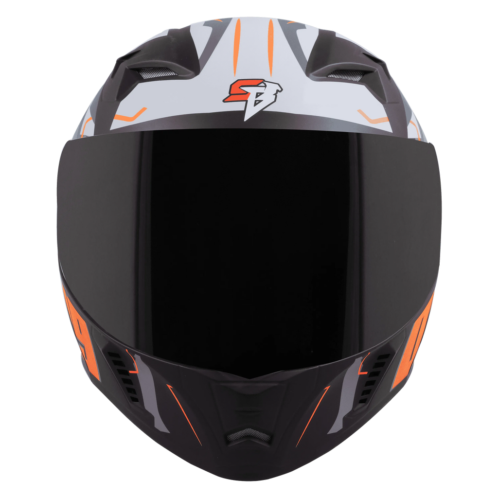 STEELBIRD Sba 20 09 Black Orange Full Face Helmet