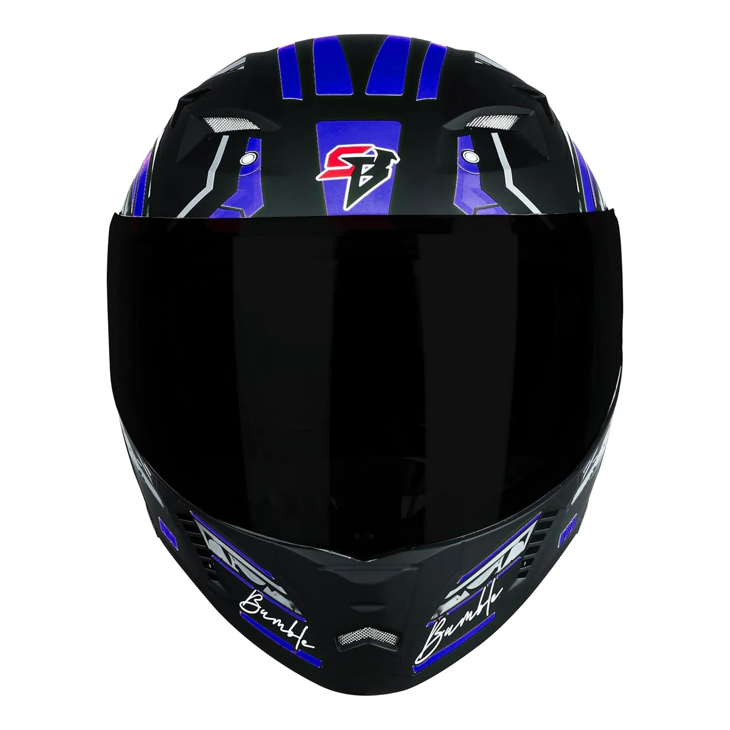 STEELBIRD Sba 20 Bumble Black Blue Full Face Helmet