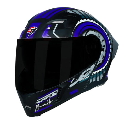 STEELBIRD Sba 20 Bumble Black Blue Full Face Helmet