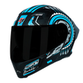 STEELBIRD Sba 20 Bumble Matt Jazz Blue Full Face Helmet