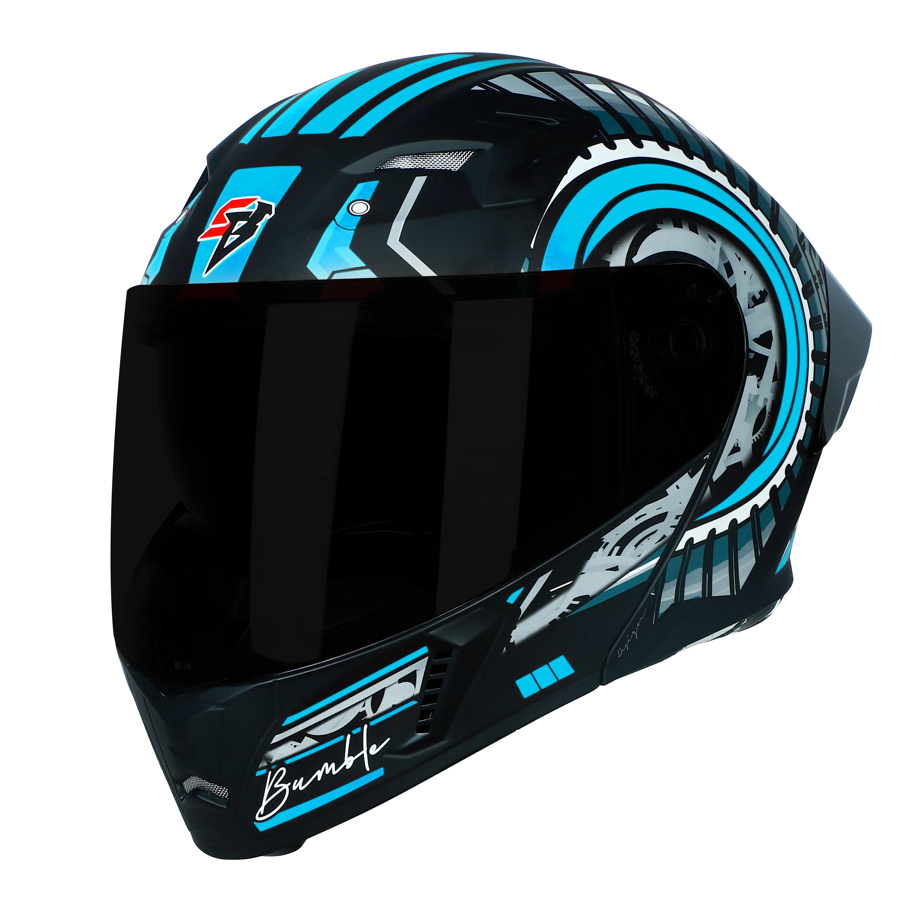 STEELBIRD Sba 20 Bumble Matt Jazz Blue Full Face Helmet