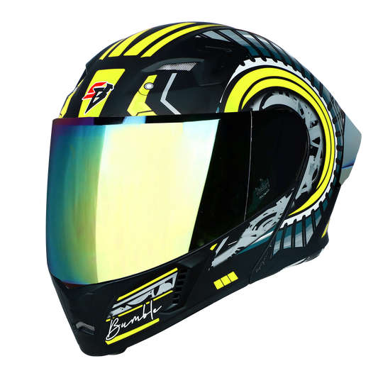 STEELBIRD Sba 20 Bumble Matt Neon Flip Up Helmet