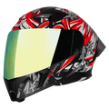 STEELBIRD Sba 20 Dark Warrior Black Red White Full Face Helmet