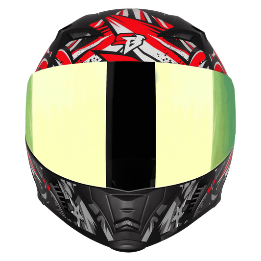 STEELBIRD Sba 20 Dark Warrior Black Red White Full Face Helmet