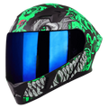 STEELBIRD Sba 20 Draco Black Green Full Face Helmet