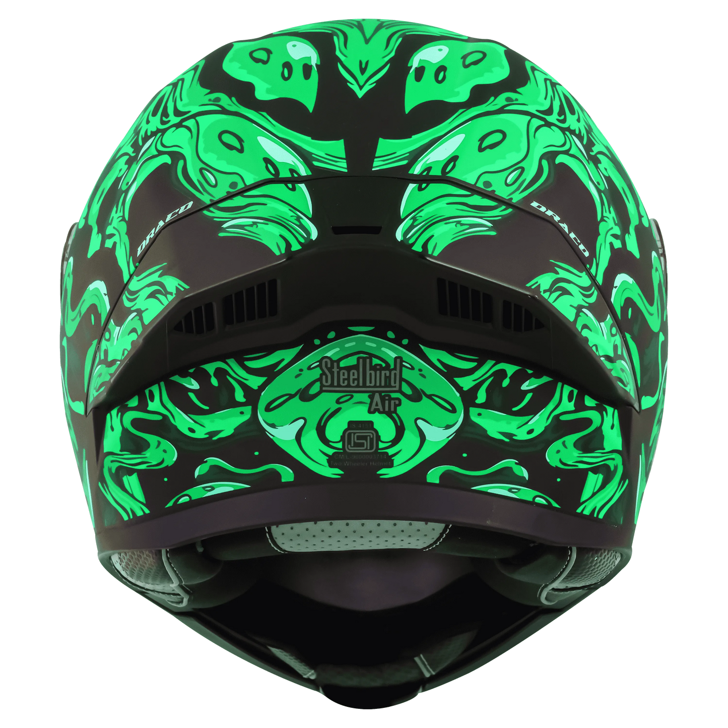 STEELBIRD Sba 20 Draco Black Green Full Face Helmet