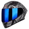 STEELBIRD Sba 20 Draco Black Grey Full Face Helmet