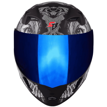 STEELBIRD Sba 20 Draco Black Grey Full Face Helmet