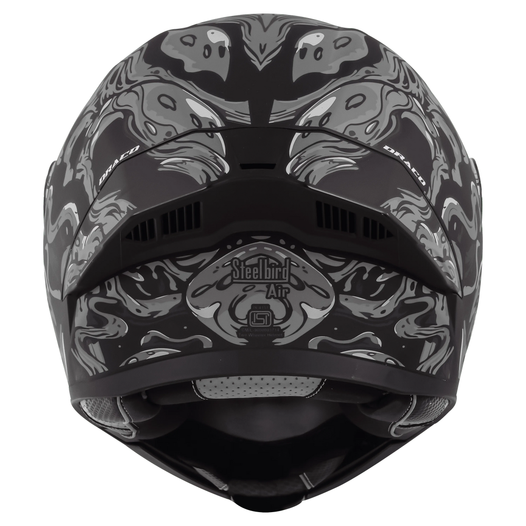 STEELBIRD Sba 20 Draco Black Grey Full Face Helmet