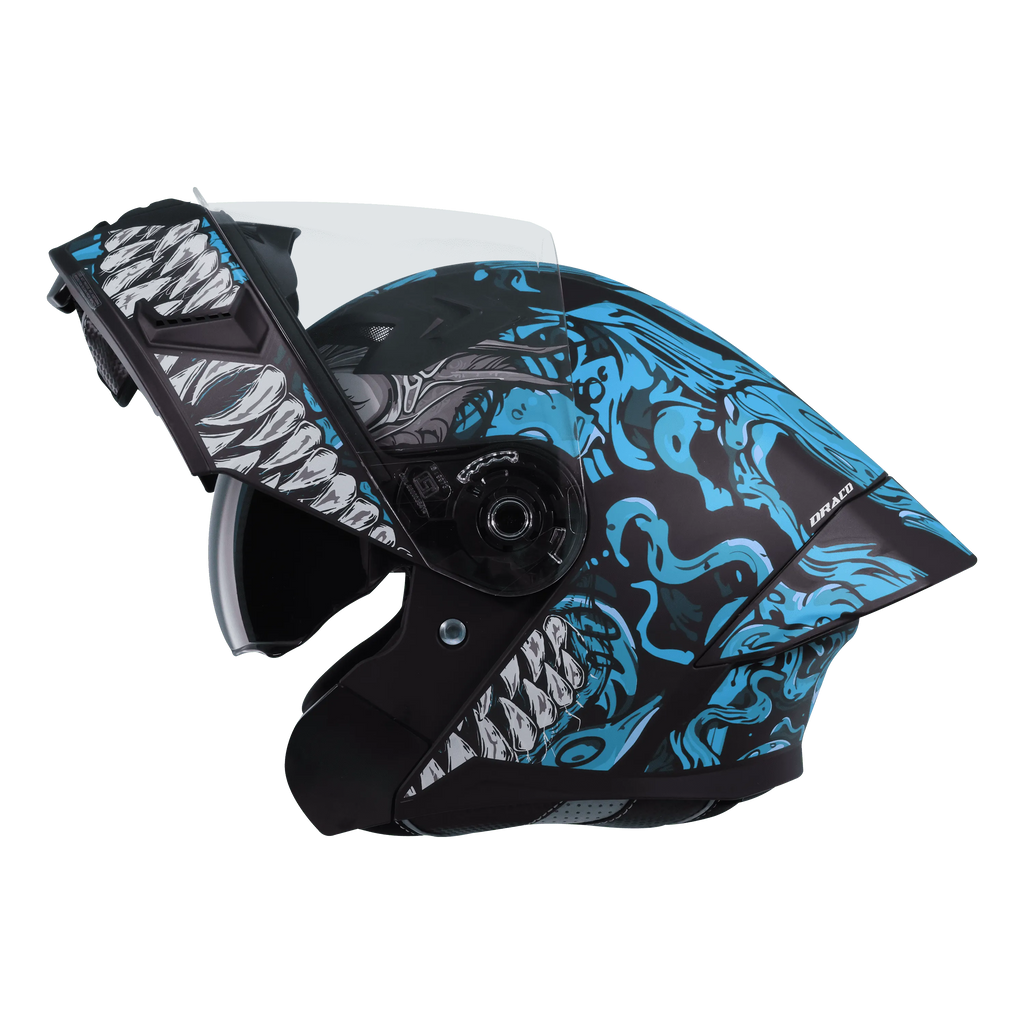 STEELBIRD Sba 20 Draco Black Jazz Blue Flip Up Helmet