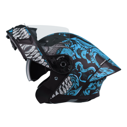 STEELBIRD Sba 20 Draco Black Jazz Blue Flip Up Helmet