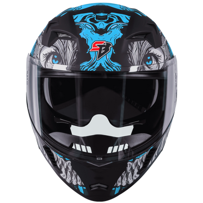 STEELBIRD Sba 20 Draco Black Jazz Blue Flip Up Helmet