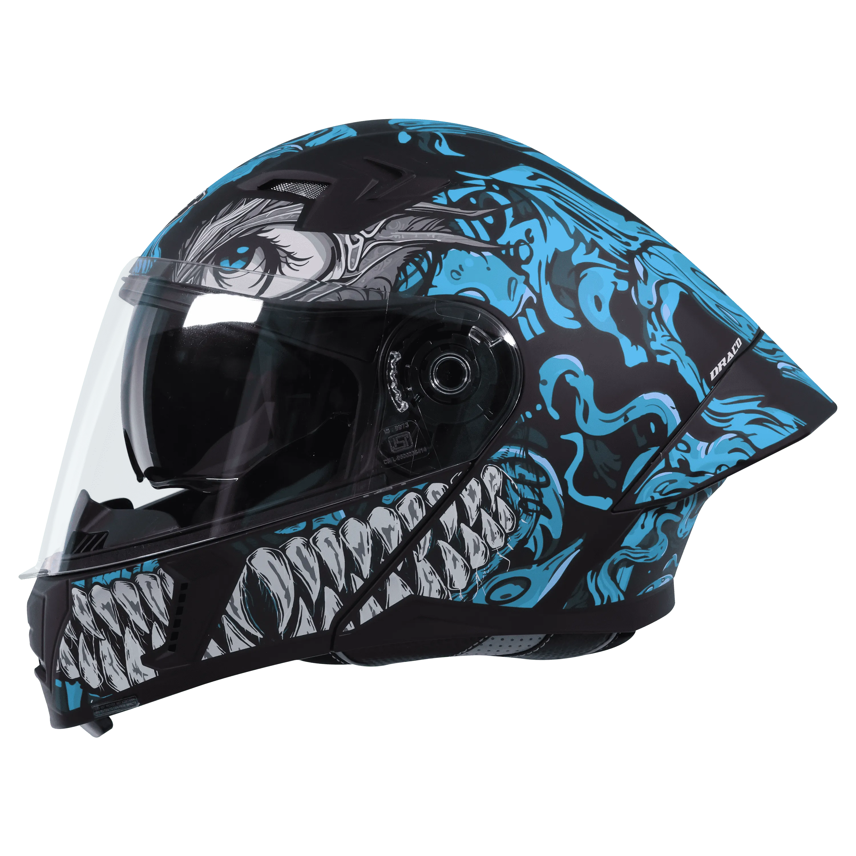 STEELBIRD Sba 20 Draco Black Jazz Blue Flip Up Helmet