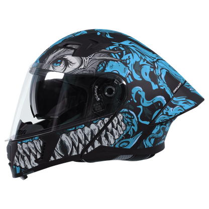 STEELBIRD Sba 20 Draco Black Jazz Blue Flip Up Helmet