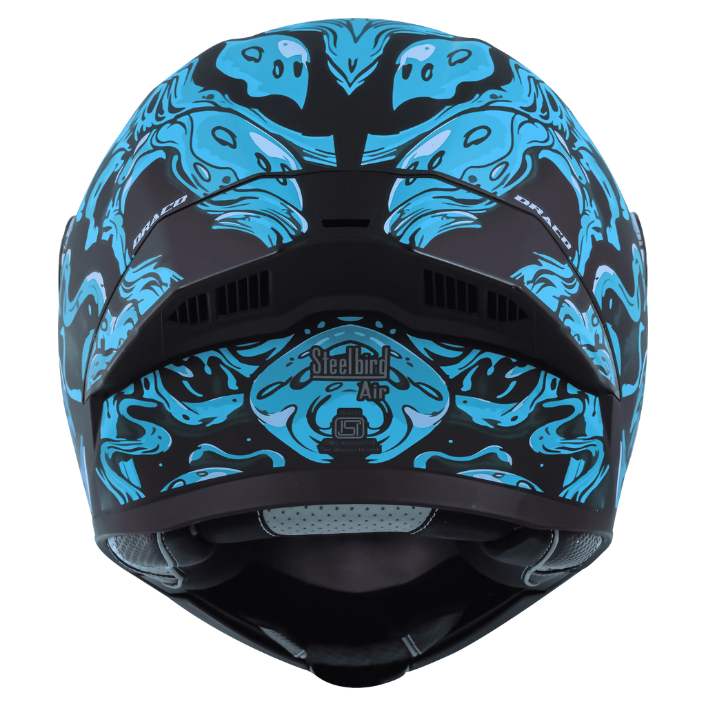 STEELBIRD Sba 20 Draco Black Jazz Blue Flip Up Helmet