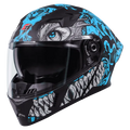 STEELBIRD Sba 20 Draco Black Jazz Blue Full Face Helmet