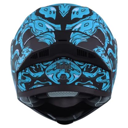 STEELBIRD Sba 20 Draco Black Jazz Blue Full Face Helmet