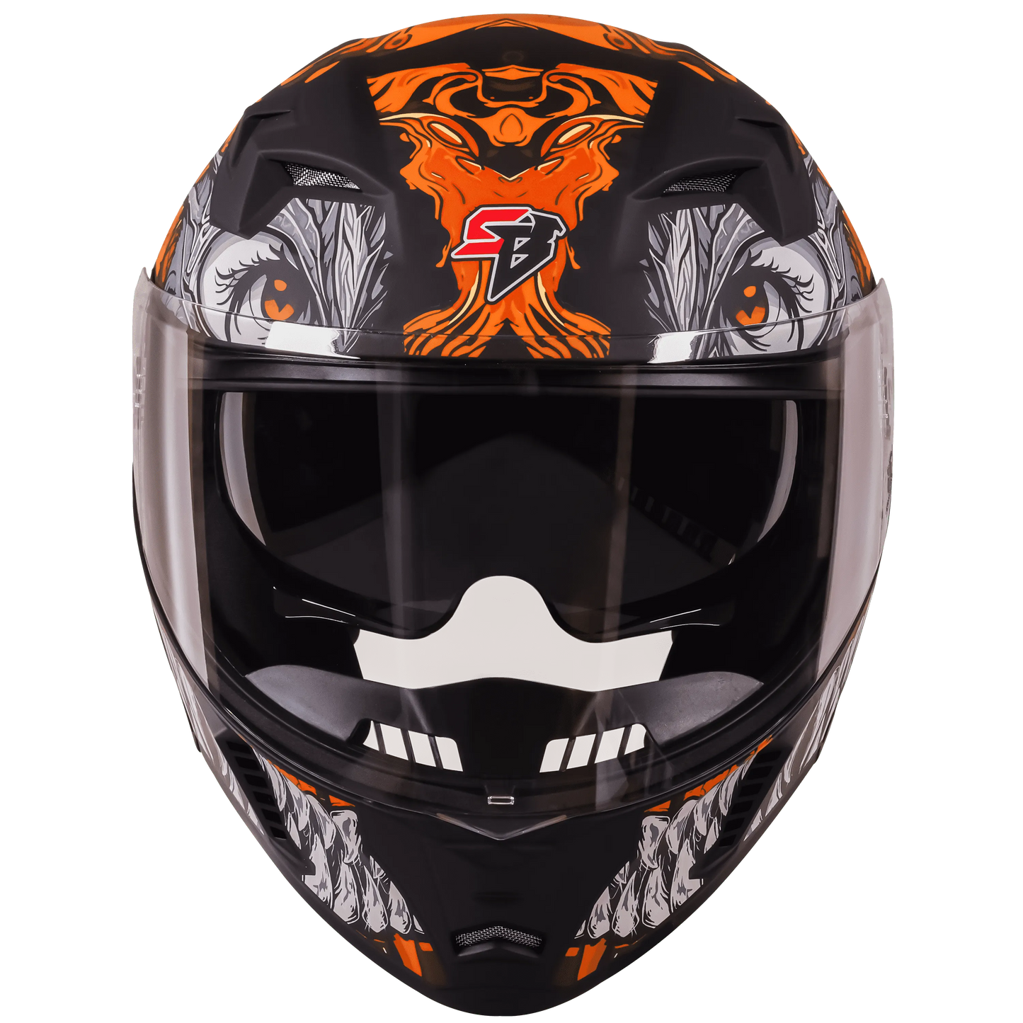 STEELBIRD Sba 20 Draco Black Orange Full Face Helmet