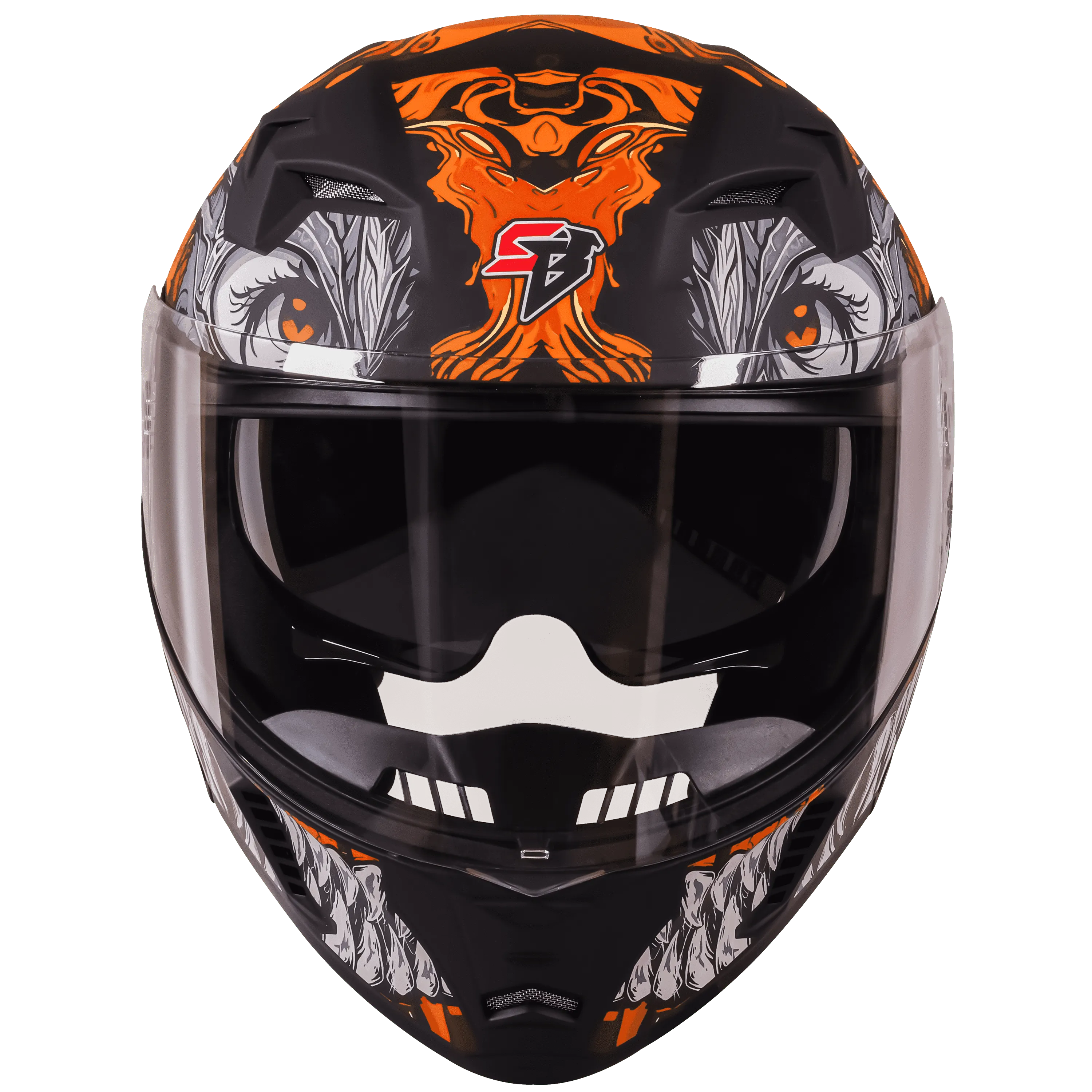 STEELBIRD Sba 20 Draco Black Orange Full Face Helmet