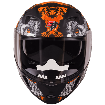 STEELBIRD Sba 20 Draco Black Orange Full Face Helmet